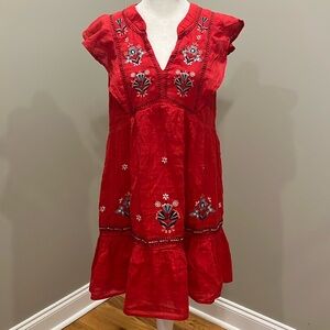 Knox Rose Red Embroidered Dress